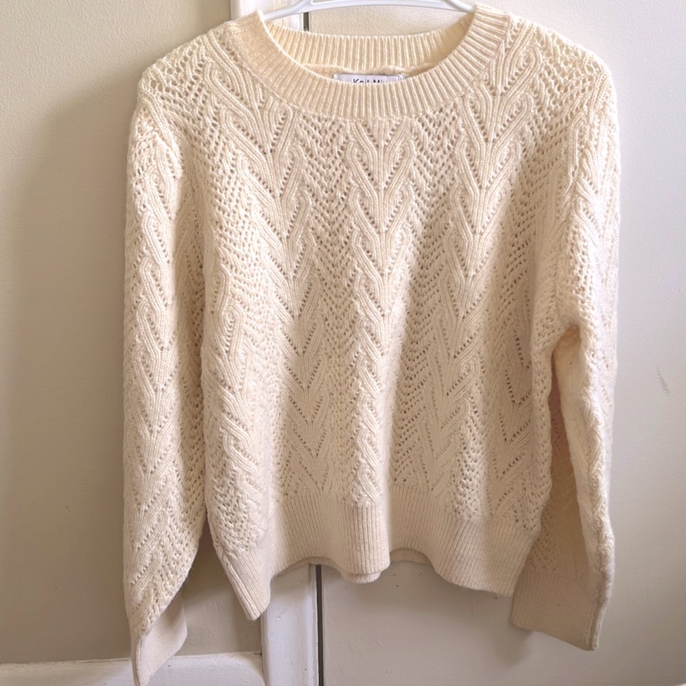 Knit Mix Pointelle Knit Sweater